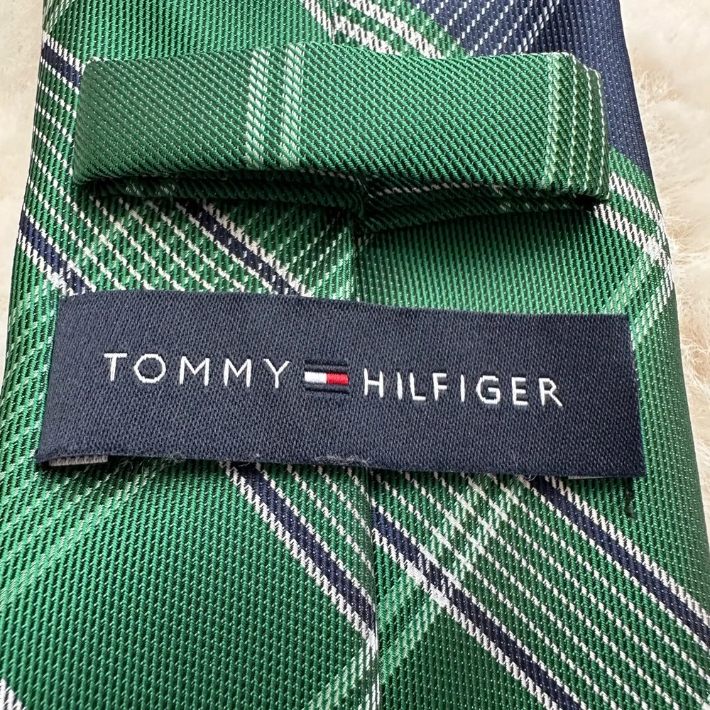Classic Tommy Hilfiger Tie - Emerald & Navy Plaid, Men’s Formal